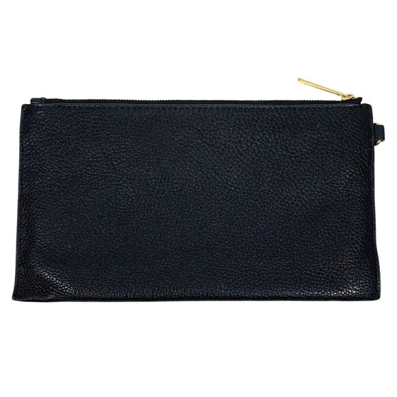 Michael Kors Jet Set Large Women Leather Top Zip Clutch Wristlet Wallet (Black) - Picture 3 of 6